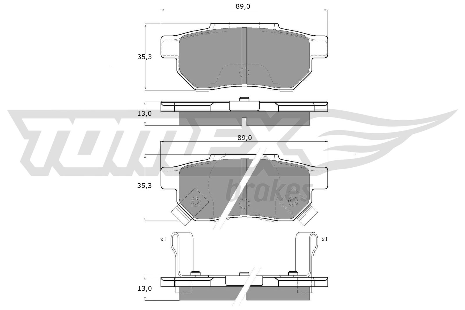 Sada brzdových platničiek kotúčovej brzdy TOMEX Brakes